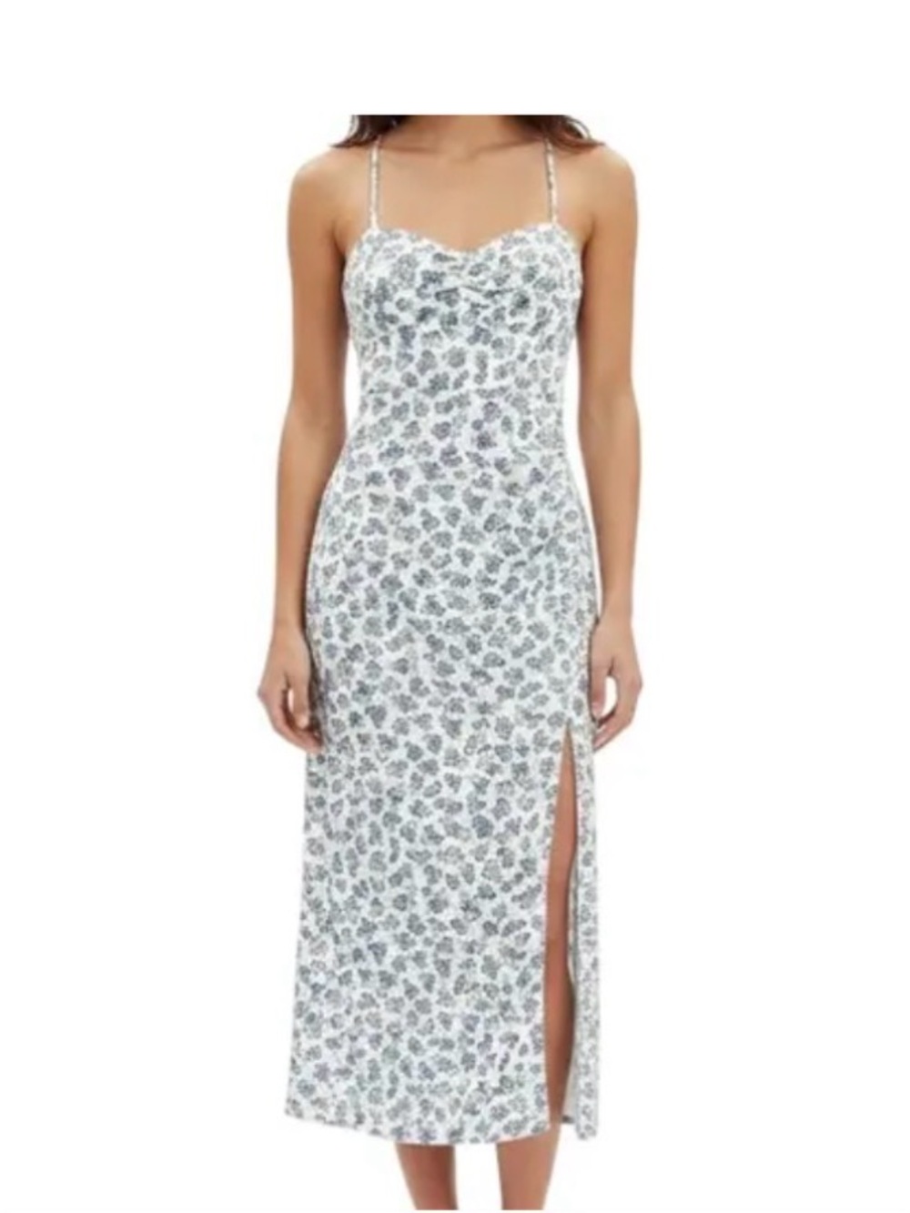 Zara Floral Ruched Midi Dress